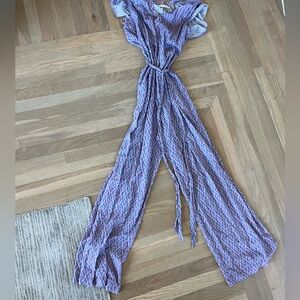 Xirena Purple Patterned Jumpsuit